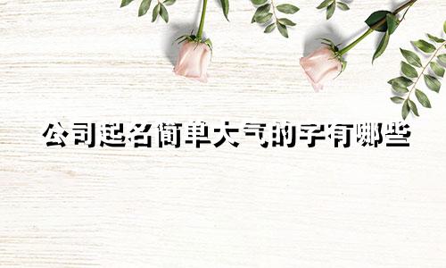 公司起名简单大气的字有哪些