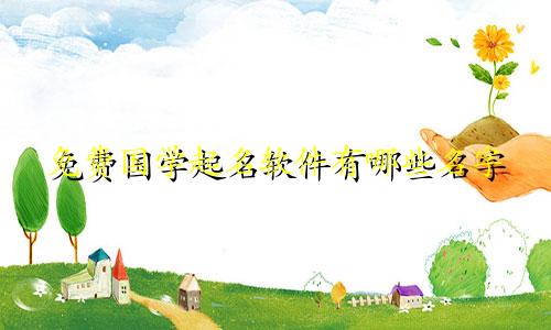 免费国学起名软件有哪些名字