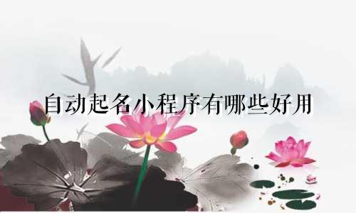 自动起名小程序有哪些好用