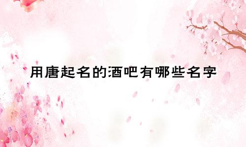 用唐起名的酒吧有哪些名字