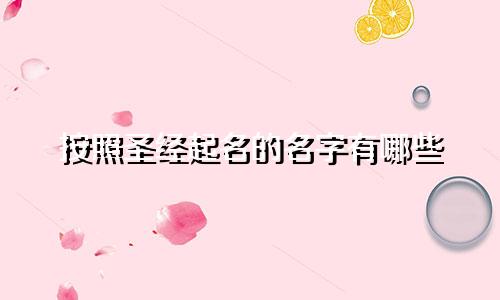 按照圣经起名的名字有哪些