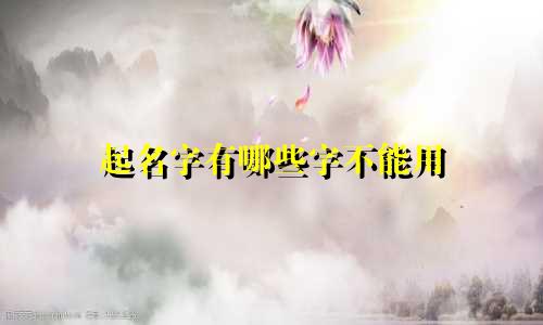 起名字有哪些字不能用