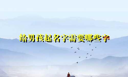给男孩起名字需要哪些字