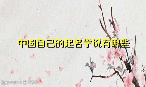 中国自己的起名学说有哪些