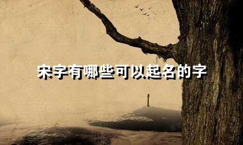 宋字有哪些可以起名的字