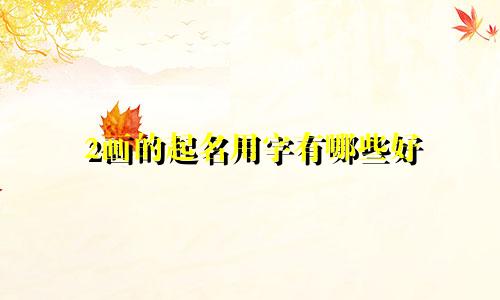 2画的起名用字有哪些好