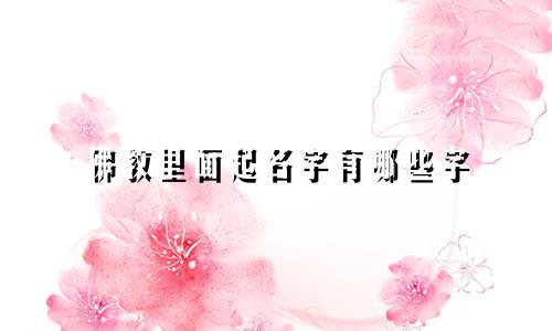 佛教里面起名字有哪些字