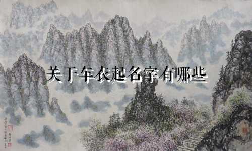 关于车衣起名字有哪些