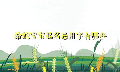 给蛇宝宝起名忌用字有哪些