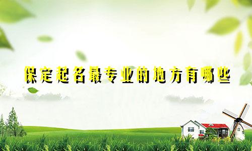 保定起名最专业的地方有哪些