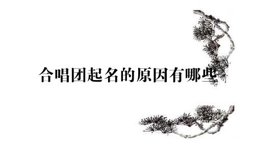 合唱团起名的原因有哪些