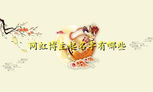 网红博主起名字有哪些