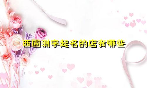 西固测字起名的店有哪些