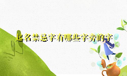 起名禁忌字有哪些字旁的字