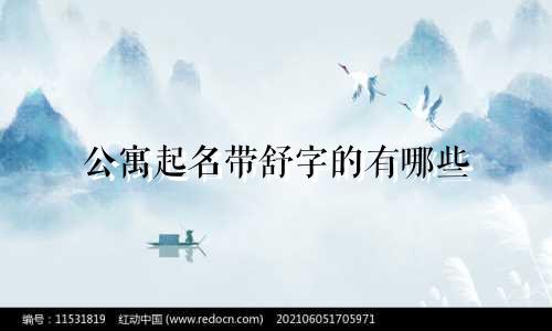 公寓起名带舒字的有哪些
