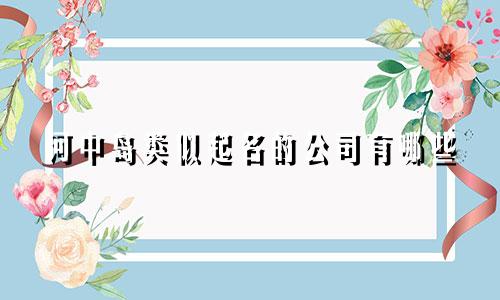 河中岛类似起名的公司有哪些