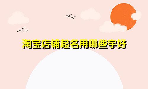 淘宝店铺起名用哪些字好