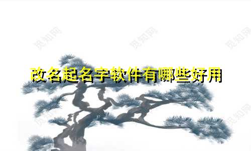 改名起名字软件有哪些好用