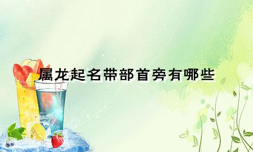 属龙起名带部首旁有哪些