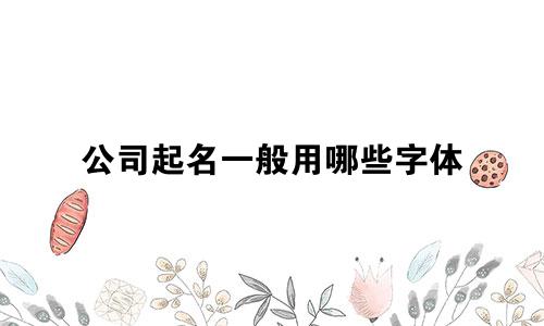 公司起名一般用哪些字体