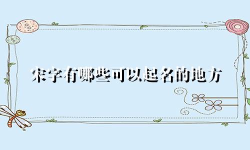 宋字有哪些可以起名的地方