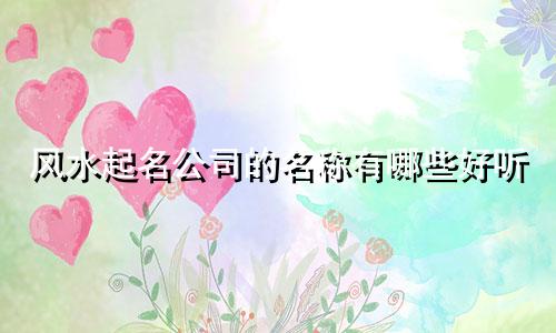 风水起名公司的名称有哪些好听