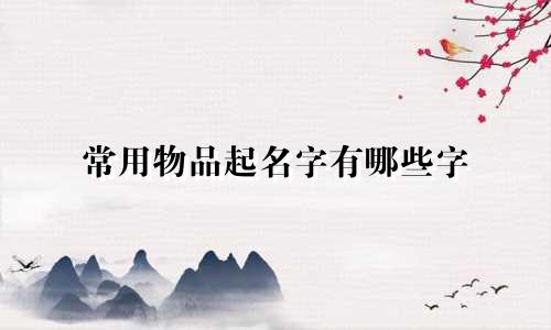 常用物品起名字有哪些字