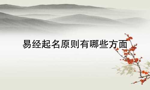 易经起名原则有哪些方面
