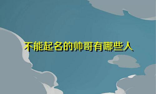 不能起名的帅哥有哪些人