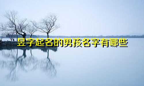 昱字起名的男孩名字有哪些