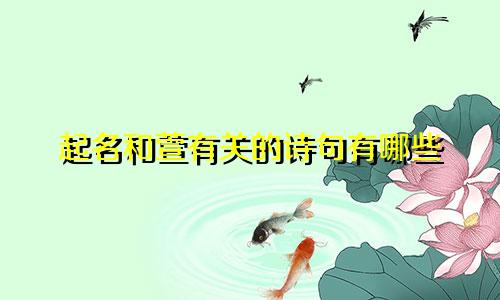 起名和萱有关的诗句有哪些