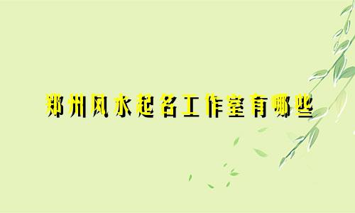 郑州风水起名工作室有哪些