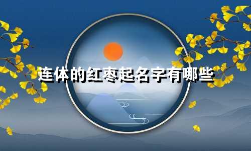 连体的红枣起名字有哪些
