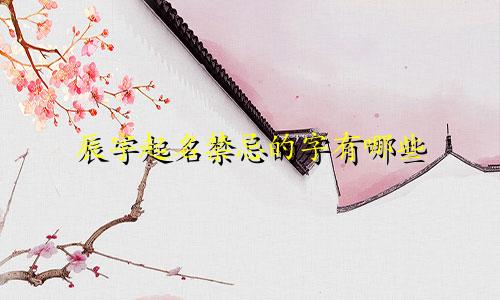 辰字起名禁忌的字有哪些