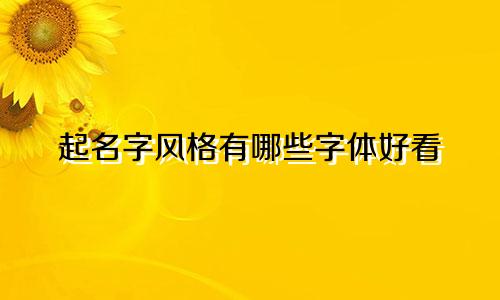 起名字风格有哪些字体好看