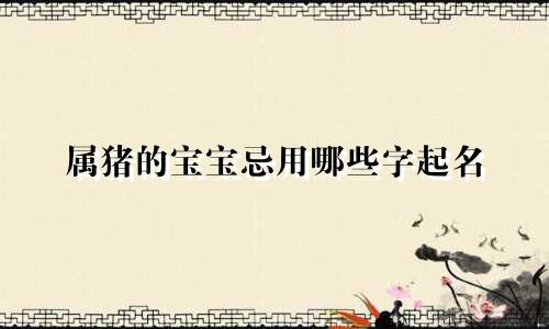 属猪的宝宝忌用哪些字起名