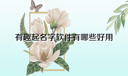 有趣起名字软件有哪些好用