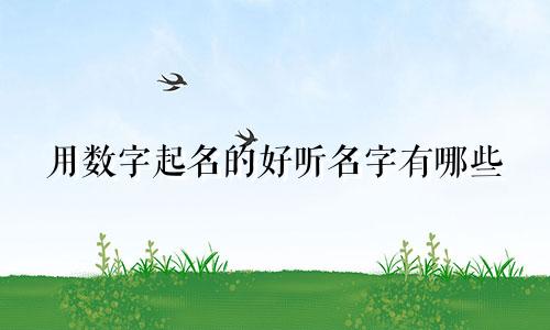 用数字起名的好听名字有哪些
