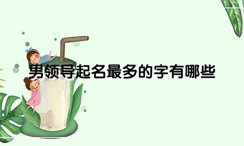 男领导起名最多的字有哪些
