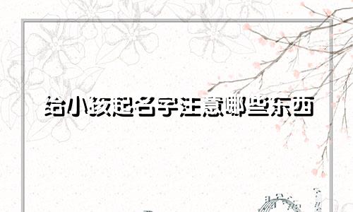 给小孩起名字注意哪些东西