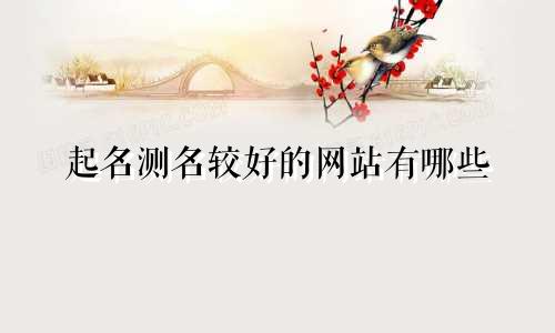 起名测名较好的网站有哪些