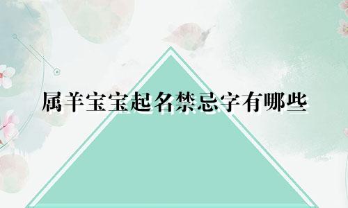 属羊宝宝起名禁忌字有哪些