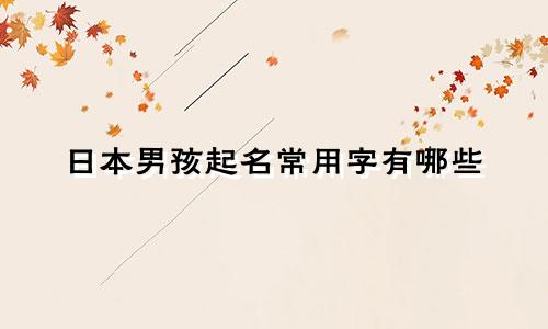 日本男孩起名常用字有哪些