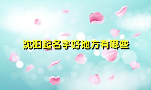 沈阳起名字好地方有哪些