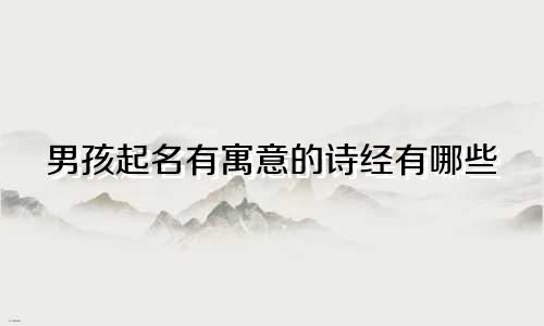 男孩起名有寓意的诗经有哪些