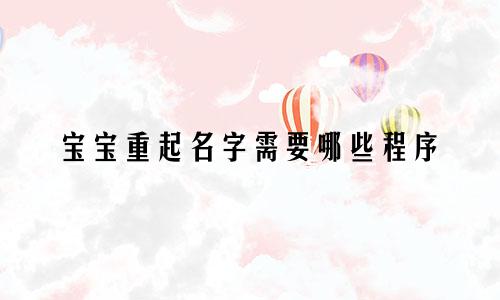 宝宝重起名字需要哪些程序