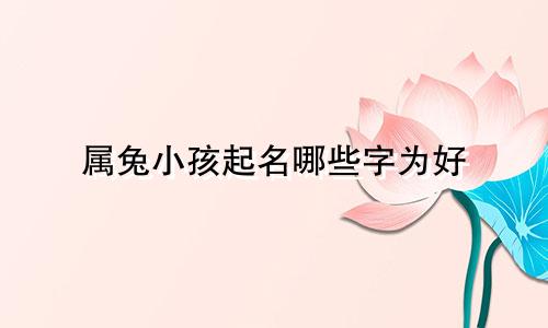 属兔小孩起名哪些字为好