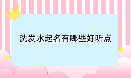洗发水起名有哪些好听点