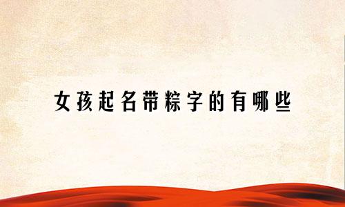 女孩起名带粽字的有哪些