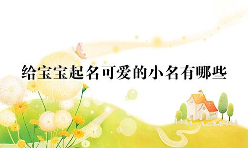 给宝宝起名可爱的小名有哪些